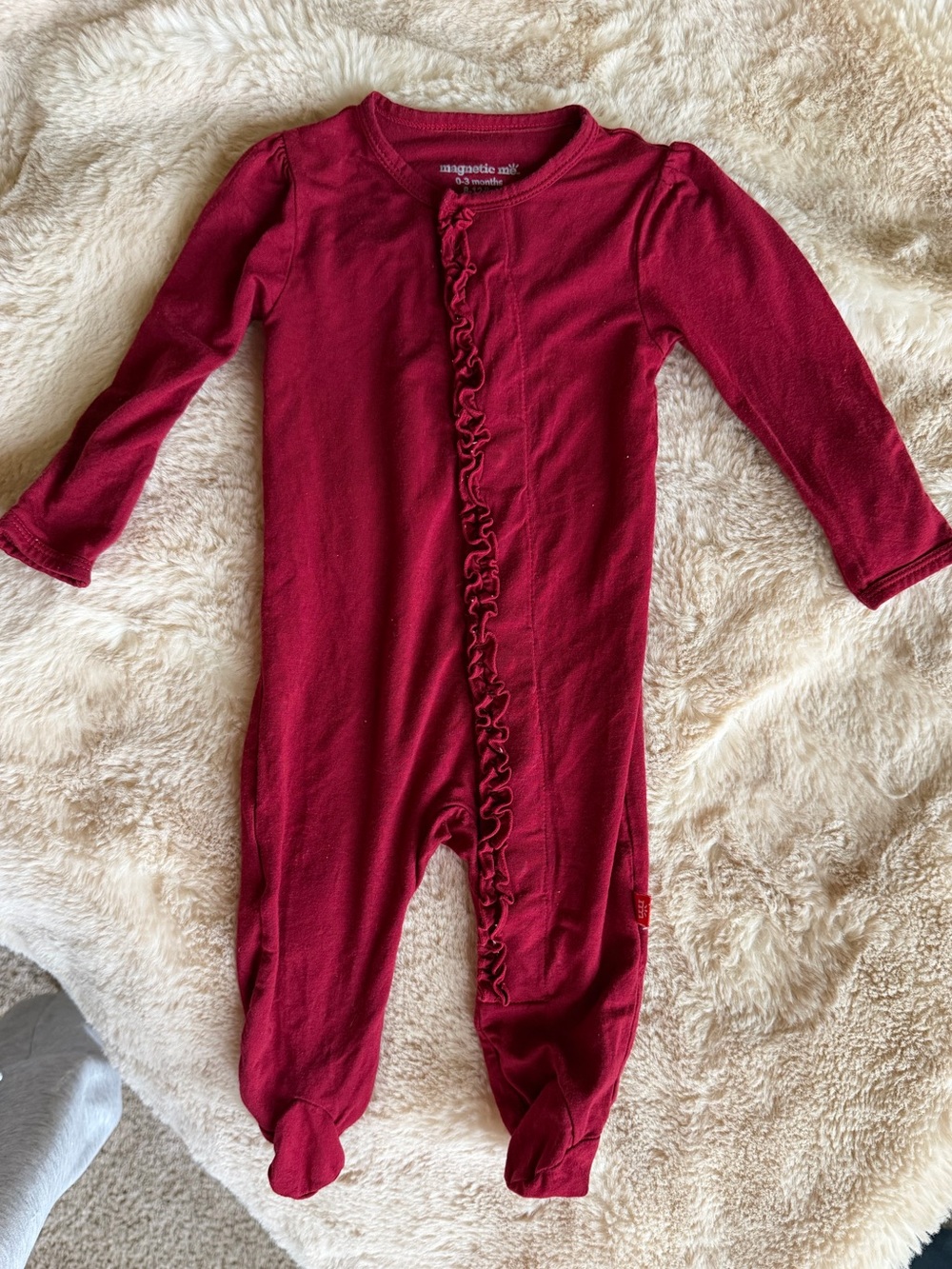 Magnetic Me 0-3M Burgundy Ruffle